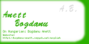 anett bogdanu business card